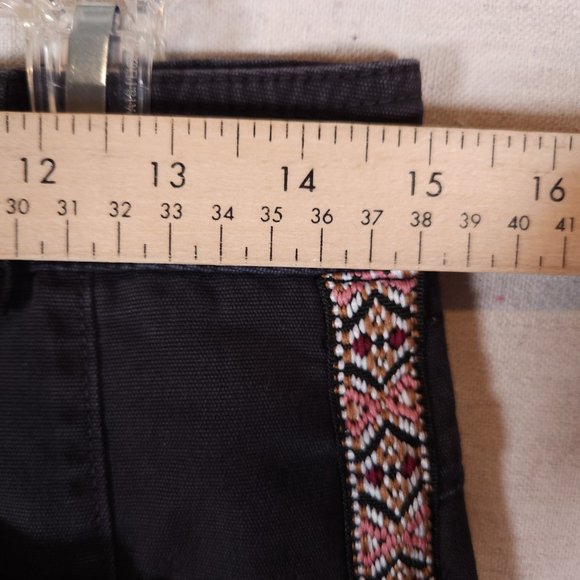 Anthropologie Black Pants with Pink Trim - Picture 3 of 16